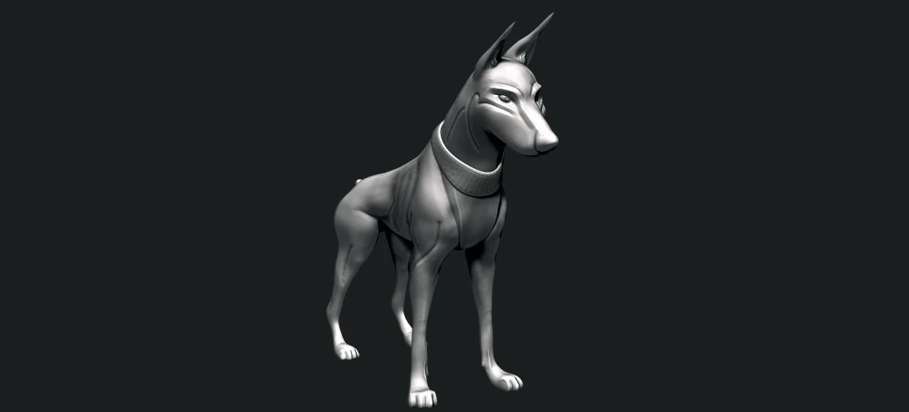 doberman 3D Print Model .c4d .max .obj .3ds .fbx .stl .blend