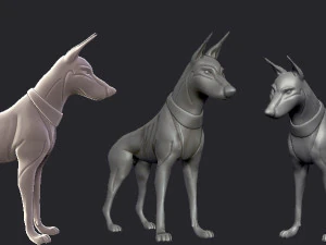 doberman 3D Print Model