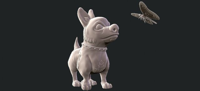 dog 3D प्रिंट मॉडल .c4d .max .obj .3ds .fbx .stl .blend 