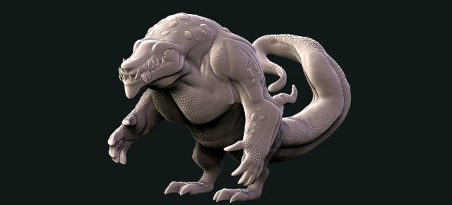 lizard 3D 打印模型 .c4d .max .obj .3ds .fbx .stl .blend 
