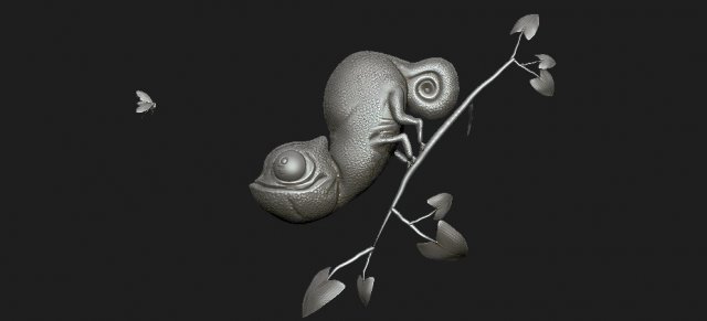 chameleon Model Cetak 3D .c4d .max .obj .3ds .fbx .stl .blend 