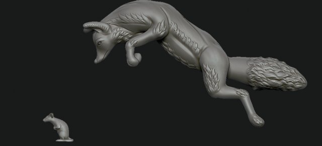 fox 3D 프린트 모델 .c4d .max .obj .3ds .fbx .stl .blend 