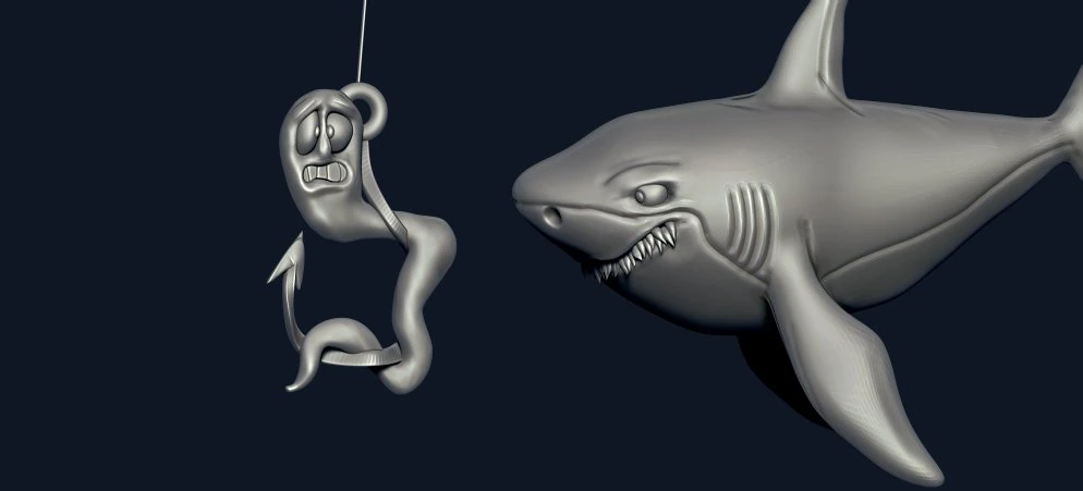shark 3D Print Model .c4d .max .obj .3ds .fbx .stl .blend 