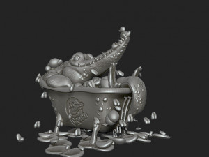 croco in the bathroom 3D Принт Модель