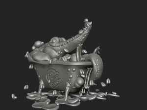 croco in the bathroom 3D Print Model