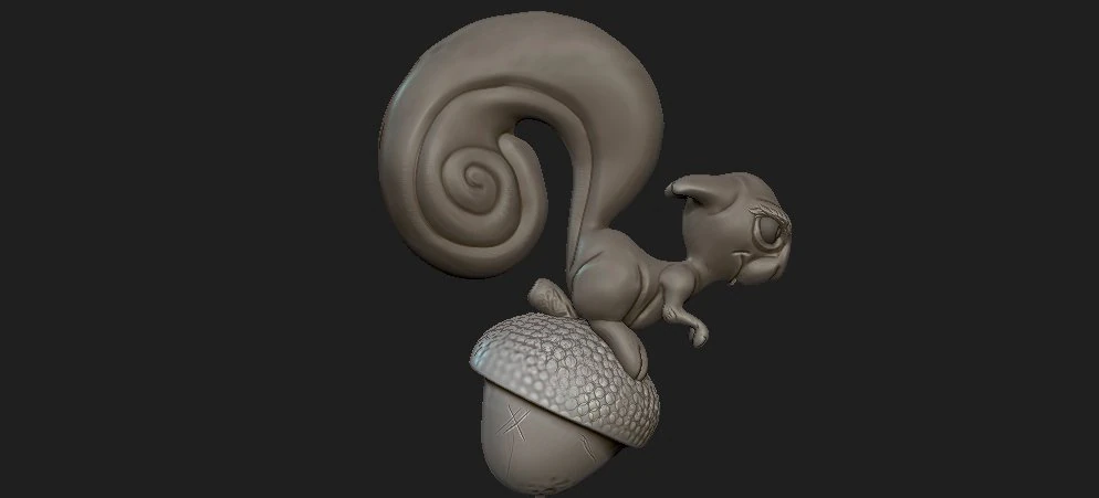 squirrel and gla 3D Print Model .c4d .max .obj .3ds .fbx .stl .blend 