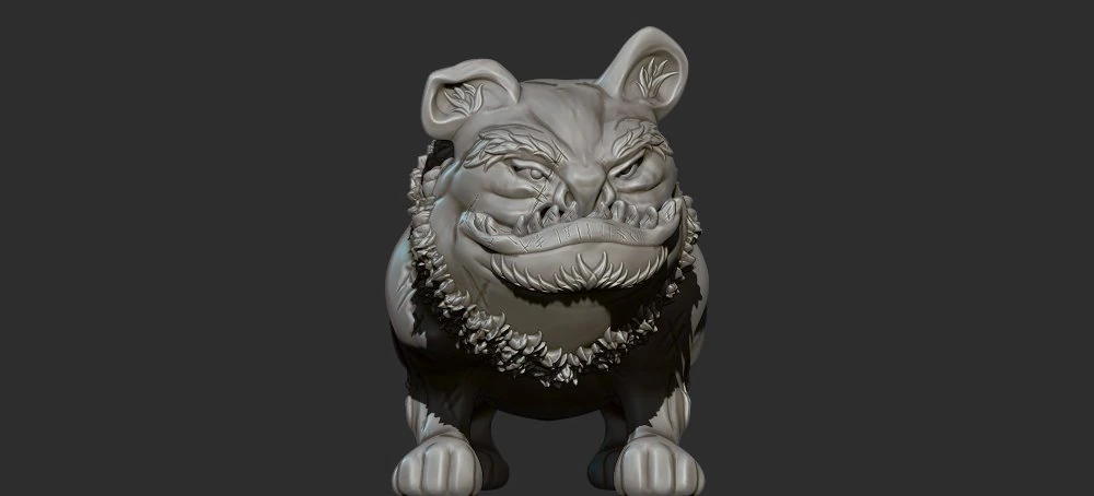 dog monster 3D Print Model .c4d .max .obj .3ds .fbx .stl .blend 