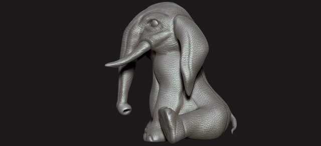 cute elephant 3D Print Model .c4d .max .obj .3ds .fbx .stl .blend 