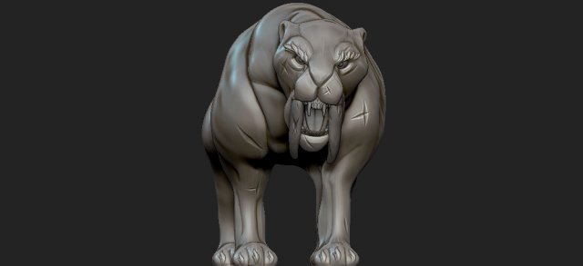 saber tooth Model Cetak 3D .c4d .max .obj .3ds .fbx .stl .blend 