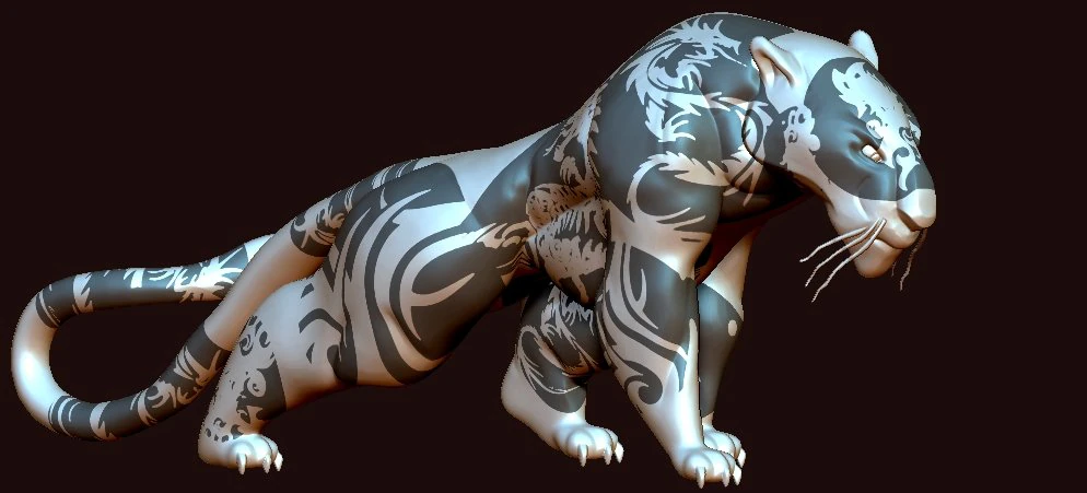 jaguar 3D Print Model .c4d .max .obj .3ds .fbx .stl .blend 