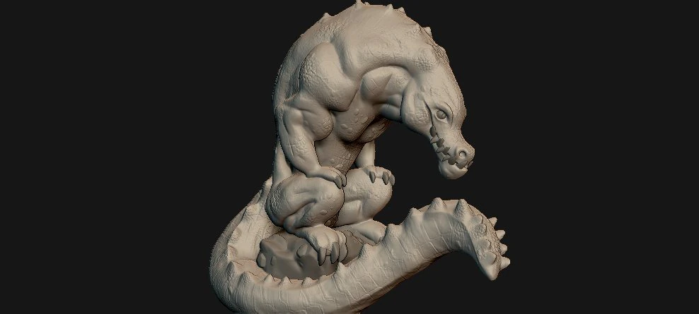 croco in the rock 3D Print Model .c4d .max .obj .3ds .fbx .stl .blend 