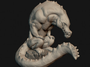 croco in the rock Modèles 3D en vedette