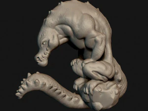 croco in the rock 3D Print Model
