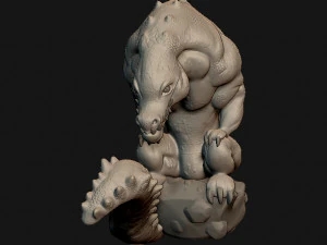 croco in the rock 3D Print Model