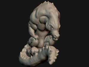 croco in the rock 3D Print Model