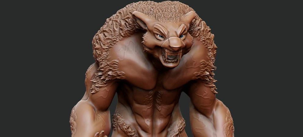 Werewolf 3D Print Model .c4d .max .obj .3ds .fbx .stl .blend 