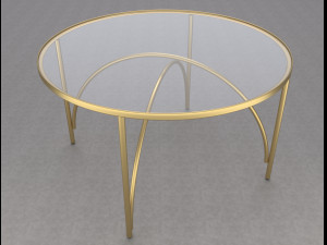giovanna glass and brass coffee table 3D Модель