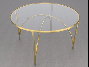 giovanna glass and brass coffee table 3D Model