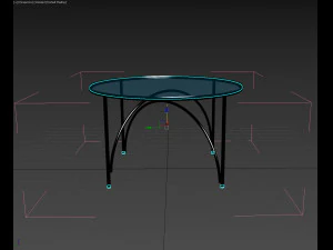 giovanna glass and brass coffee table 3D Model