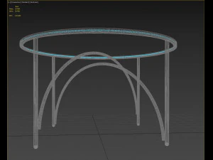 giovanna glass and brass coffee table 3D Model