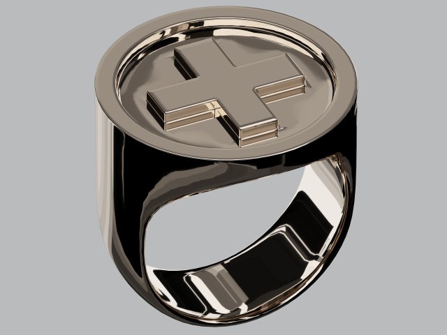 ring with cross 3D Модель .c4d .max .obj .3ds .fbx .stl .blend 