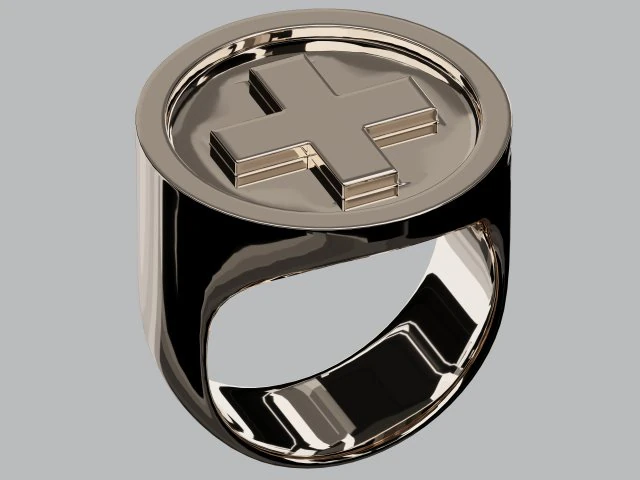 Ring mit Kreuz 3D Modell .c4d .max .obj .3ds .fbx .stl .blend 