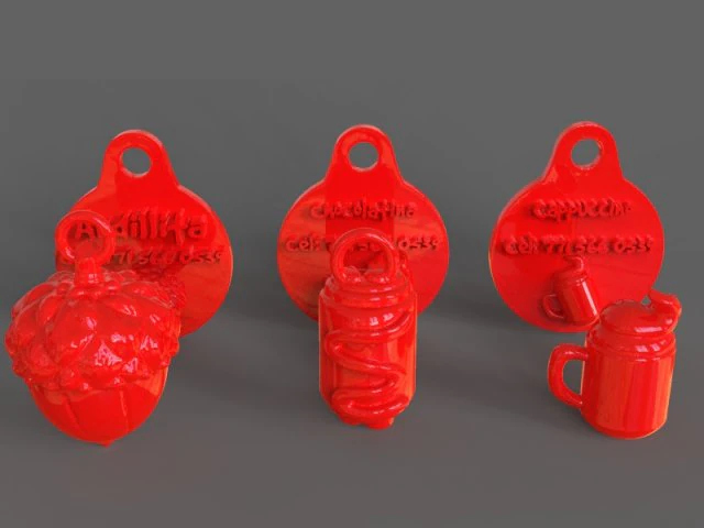 evcil hayvan etiketi ve evcil hayvan takı kombinasyonu 3D Baskı Modeli .c4d .max .obj .3ds .fbx .stl .blend 