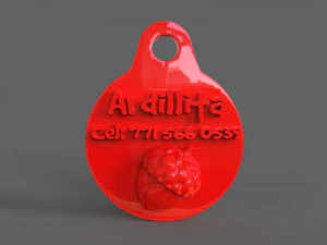 evcil hayvan etiketi ve evcil hayvan takı kombinasyonu 3D Baskı Modeli