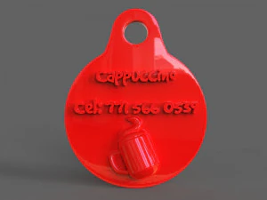 evcil hayvan etiketi ve evcil hayvan takı kombinasyonu 3D Baskı Modeli