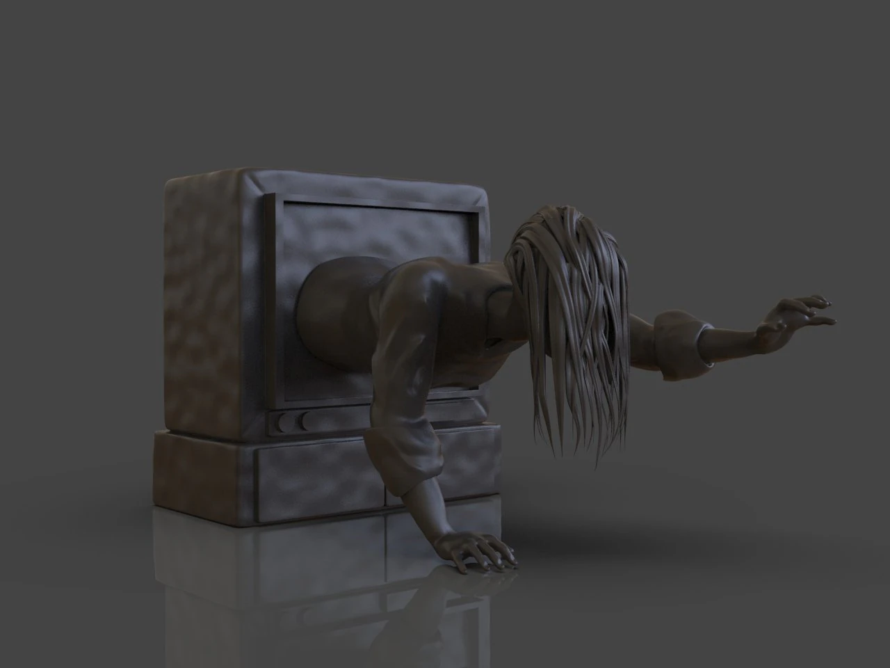 sadako ringu 3D Print Model .c4d .max .obj .3ds .fbx .stl .blend 