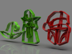 the mandalorian cookie cutter xmas collection 3D Print Model