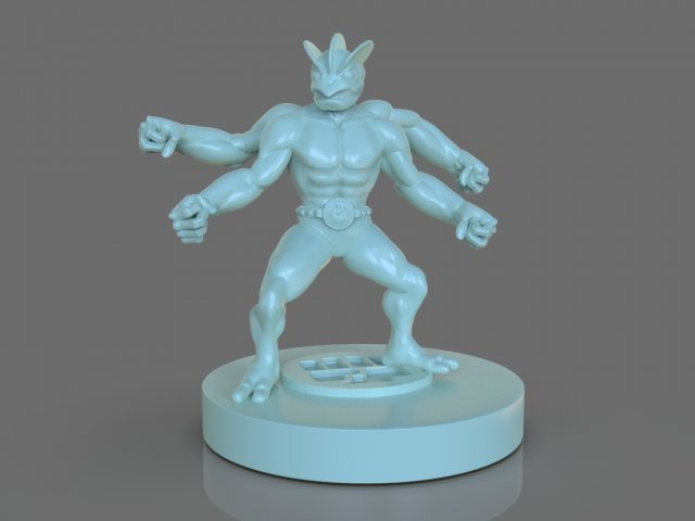 pokemon machamp figurine 3D Принт Модель .c4d .max .obj .3ds .fbx .stl .blend 