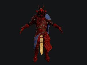 red samurai armor 3D 모델