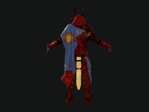 red samurai armor 3D 모델