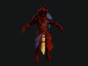 red samurai armor 3D 모델