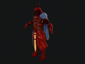 red samurai armor 3D 모델