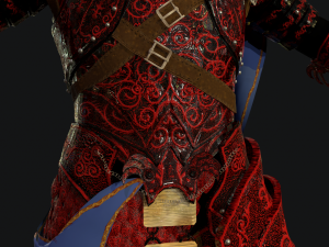 red samurai armor 3D 모델
