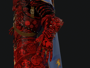 red samurai armor 3D 모델