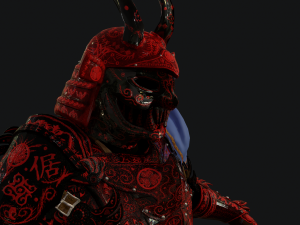 red samurai armor 3D 모델