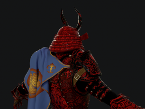red samurai armor 3D 모델