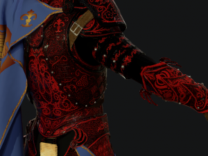 red samurai armor 3D 모델