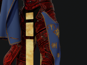 red samurai armor 3D 모델