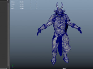 red samurai armor 3D 모델
