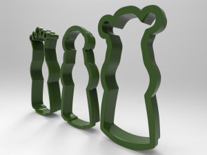 3 wise men and animals cookie cutters pack 3D-Druckmodell