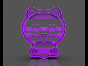 cat in love cookie cutter Modèles 3D en vedette