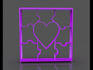 love puzzle cookie cutter 3D Print Model