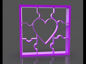 love puzzle cookie cutter 3D Print Model