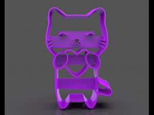 lovely cat cookie cutter 3D Print Model