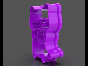 lovely cat cookie cutter 3D Print Model