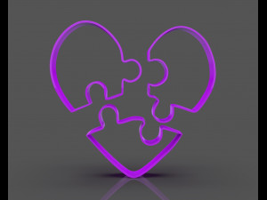 puzzle heart cookie cutter 3D Принт Модель